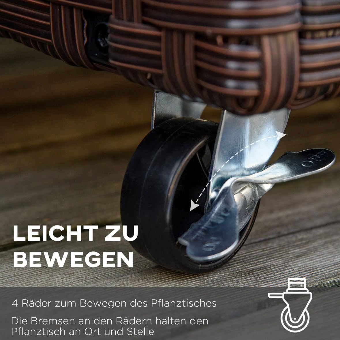 Poly Rattan Hochbeet Rollen Pflanzkasten Blumenbeet Beet