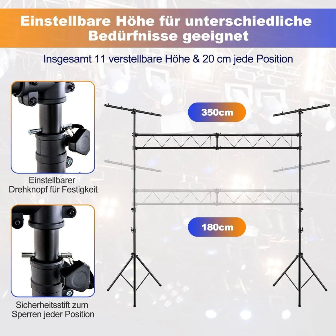 3,5m Lampensaktiv DJ-Lichtstativ Beleuchtung Beleuchtungsativ T-Stange