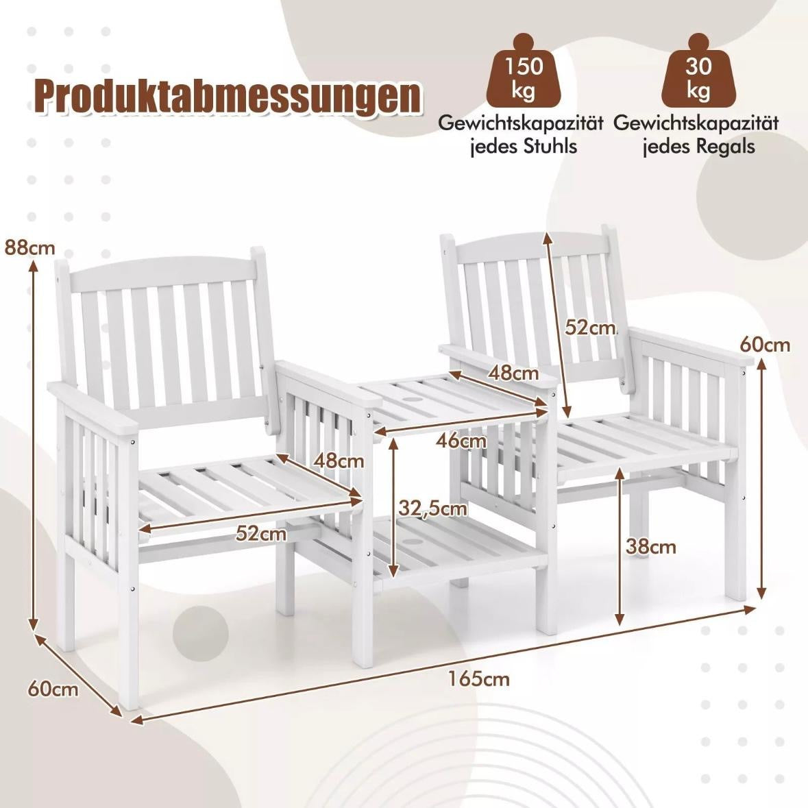 Gartenbankset Gartentisch Terrassenbank Balkonbank Set