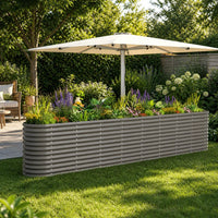 Garten Hochbeet Pflanzenbeet Stahl Garten Beet 332x68cm