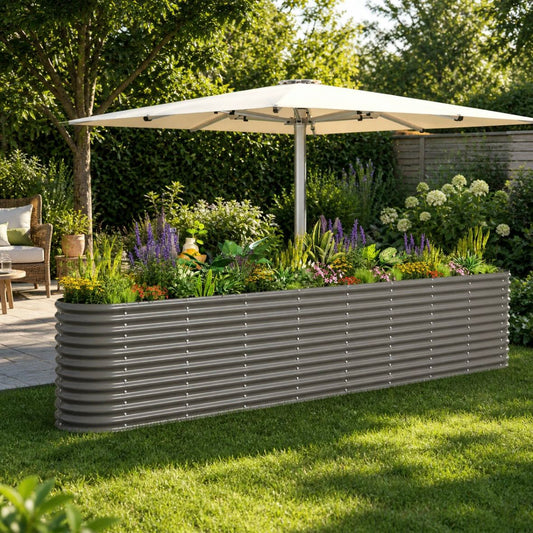 Garten Hochbeet Pflanzenbeet Stahl Garten Beet 332x68cm