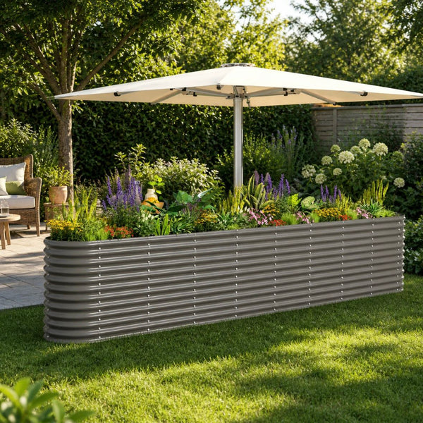 Garten Hochbeet Pflanzenbeet Stahl Garten Beet 332x68cm