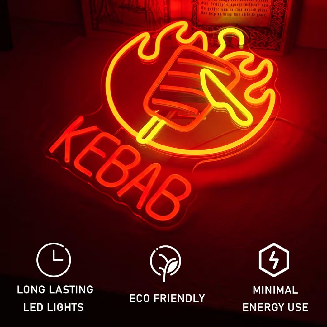 LED Neon Schild Kebab Döner Imbiss Neonlicht USB Zimmer