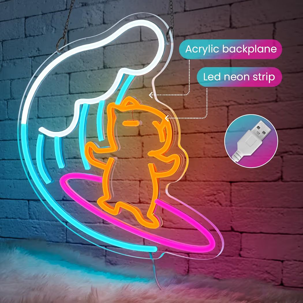 LED Neon Schild Capybara Tier Neonlicht USB Zimmer