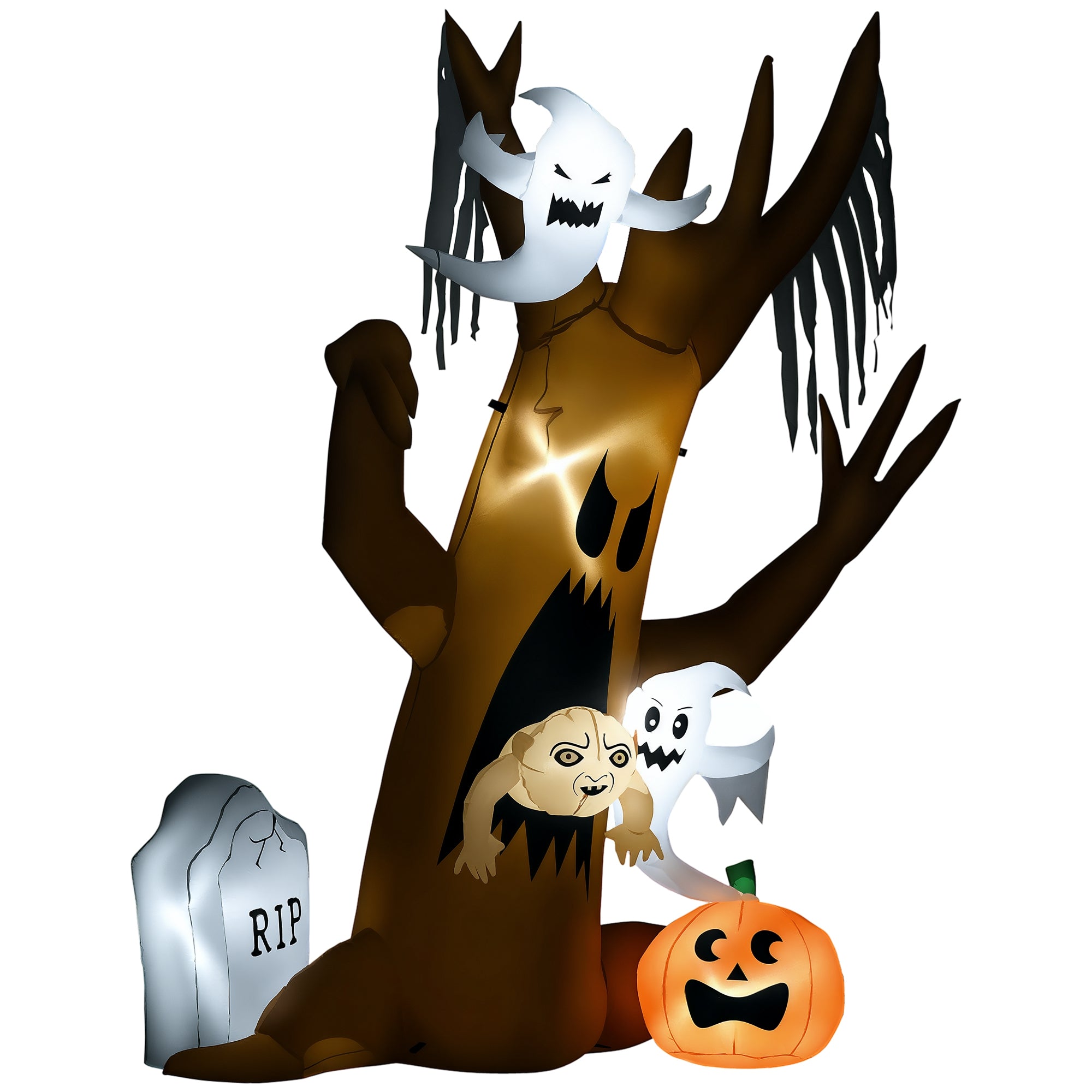 Halloween Deko Geisterbaum Selbstaufblasend LED Beleuchtet Outdoor