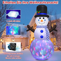 2,44m Aufblasbarer LED Schneemann Weihnachtsdeko Garten Farbwechsel XXL