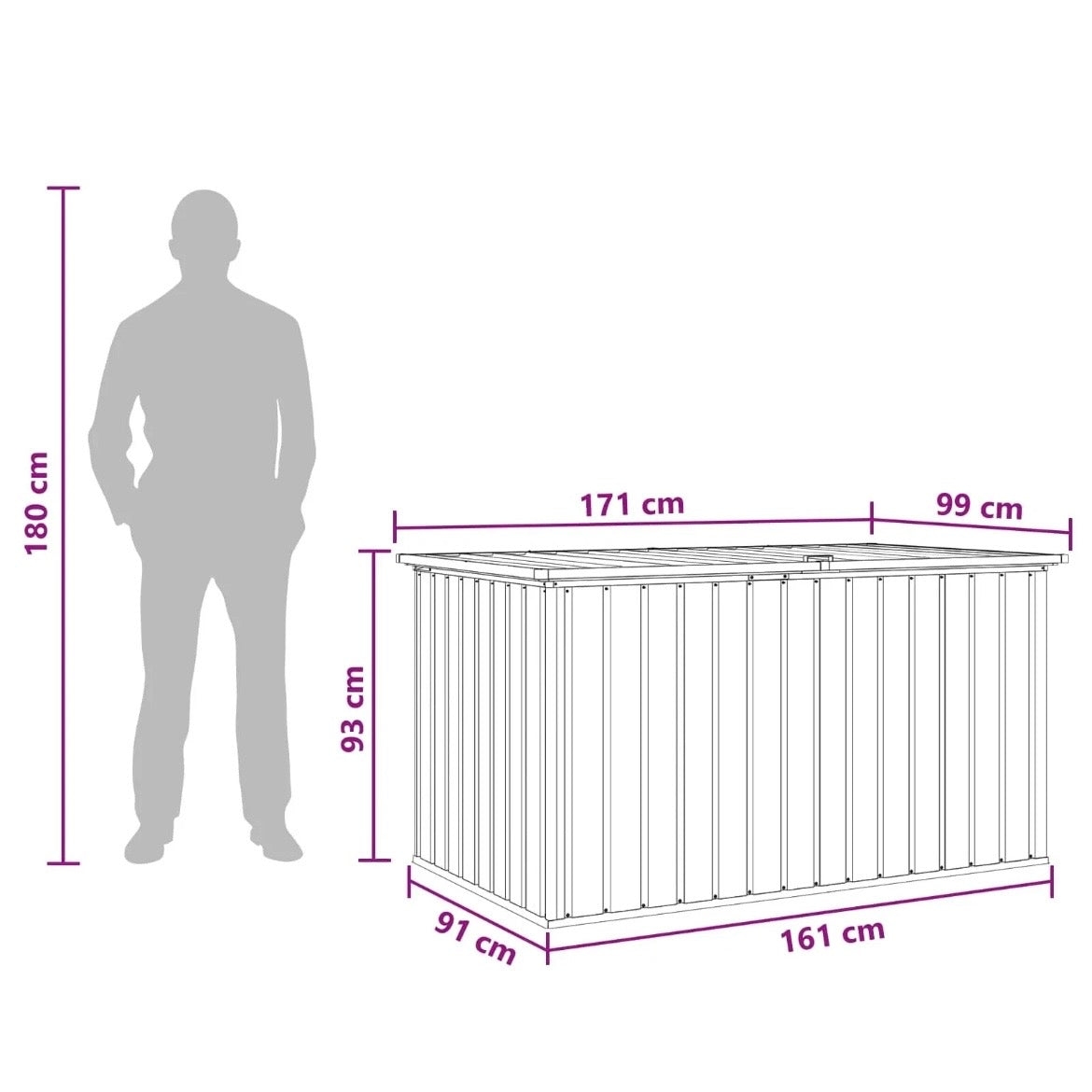 Gartenbox Garten Auflagenbox  Kissenbox 171×99×93cm