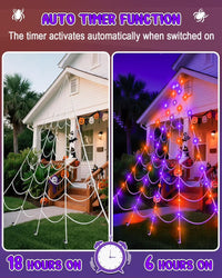 Halloween Deko Spinnennetz Lichterkette Outdoor Beleuchtung