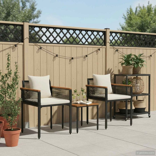 3tlg Gartenmöbel Set Poly Rattan Balkonmöbel Lounge Möbel