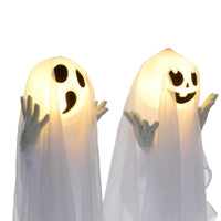 Halloween Dekoration 3x Geister Bewegungssensor 54x10x60cm Leuchtend