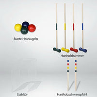 Krocket Spiel Set für 4 Personen Outdoor Gartenspiel Garten
