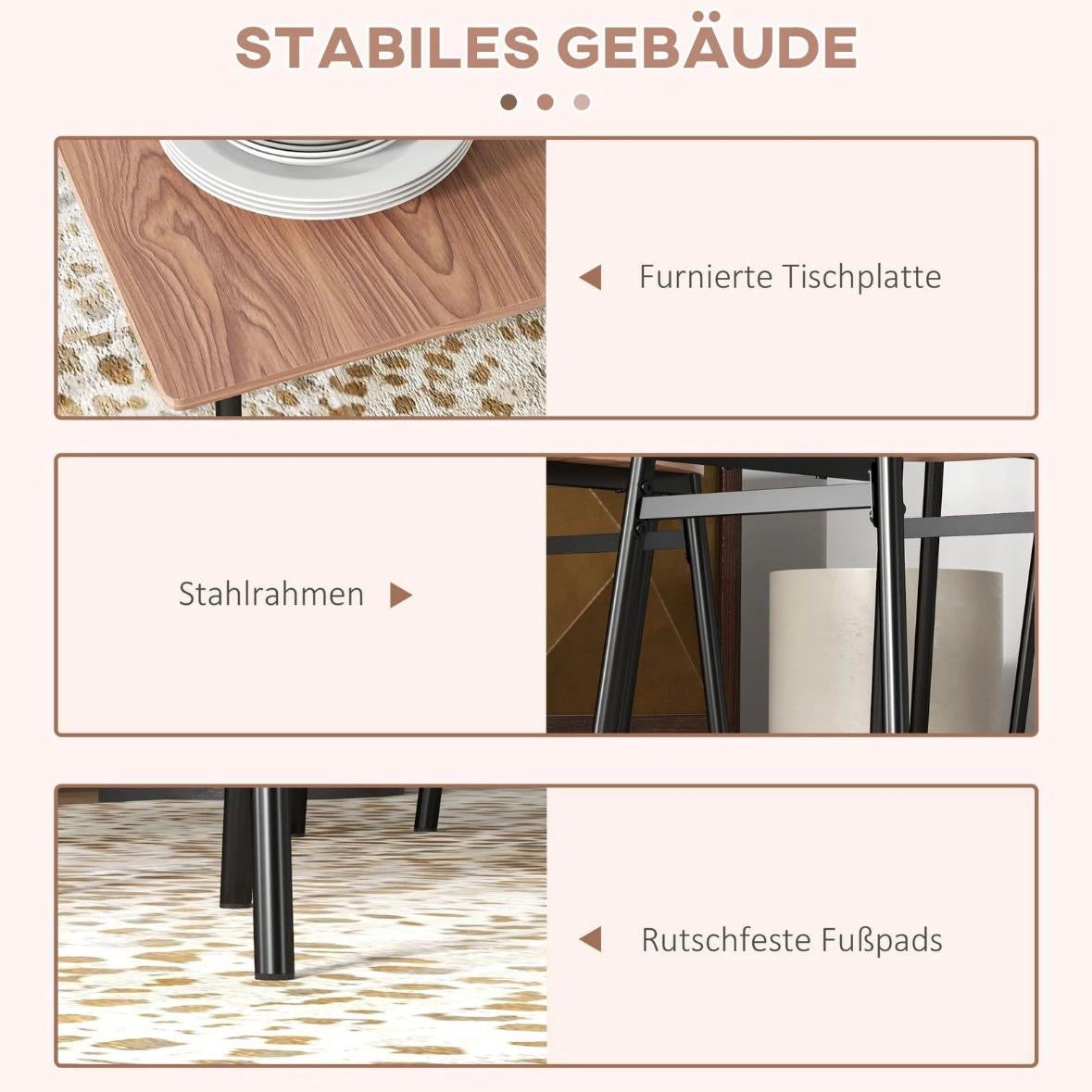 Essgruppe Esstisch 4 Stühlen Küchentisch Ablagefläche Tisch