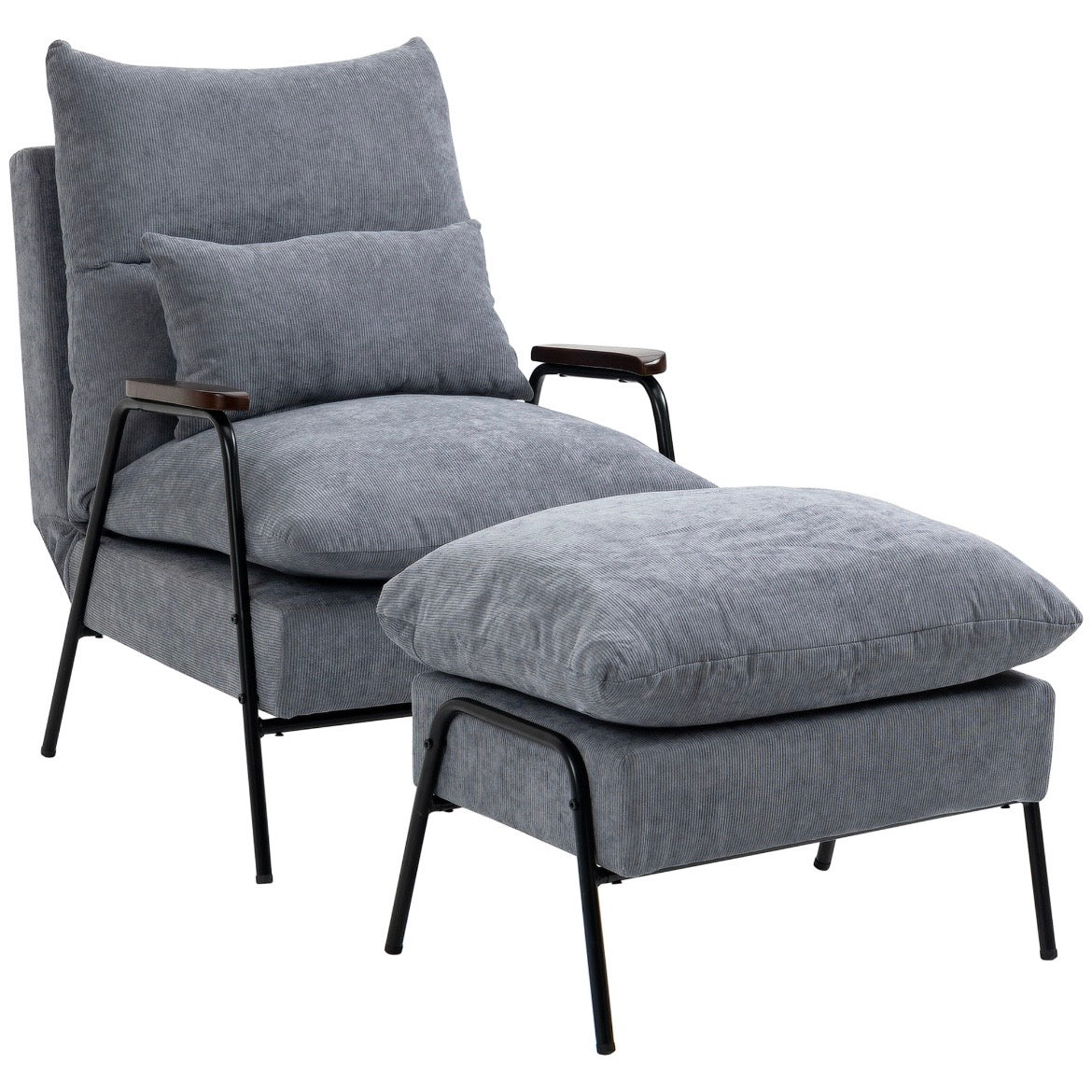 Relaxsessel Hocker Sessel Verstellbar Rückenlehne Wohnzimmer