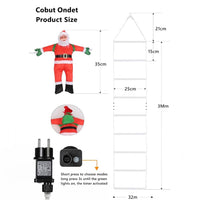 3m LED Weihnachtsleiter Lichterkette Weihnachtsmann Deko Timer