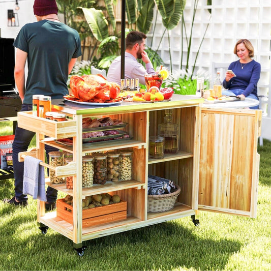 Grillwagen Servierwagen BBQ Grilltisch Gartengrill