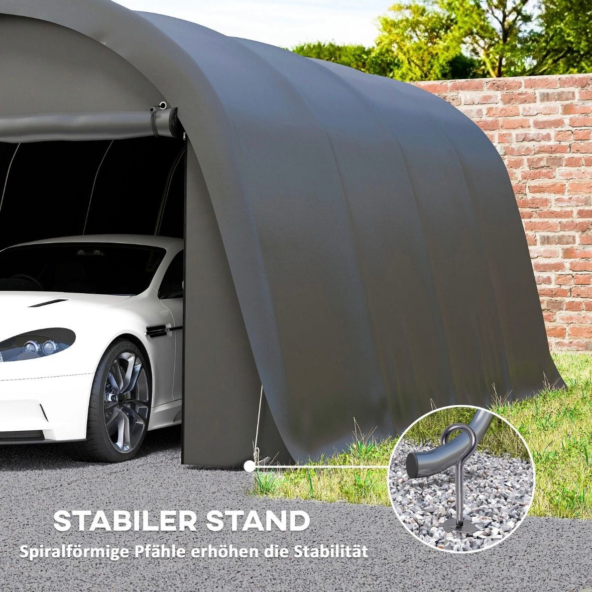 Carport Zeltgarage 3x6m Wasserdichtes Lagerzelt Seitenwänden Zelt