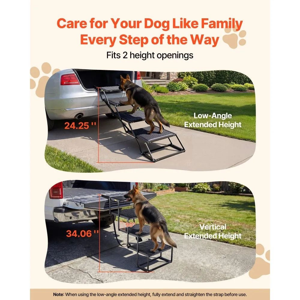 Hundetreppe Auto faltbar Einstiegshilfe Hundeleiter 4 Stufen 113kg