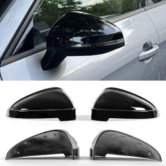 2x Schwarz Spiegelkappen für Audi A4 B9 8W S4 A5 F5 S5 2016-2024