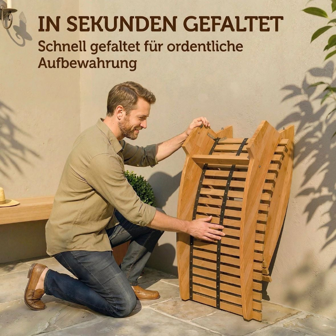 Sonnenliege Akazienholz Klappbar Ergonomisch Gartenliege Liege