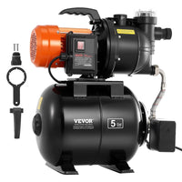 1100W Flachbrunnenpumpe mit Druckbehälter 5300 l/h Jetpumpe mit Filter