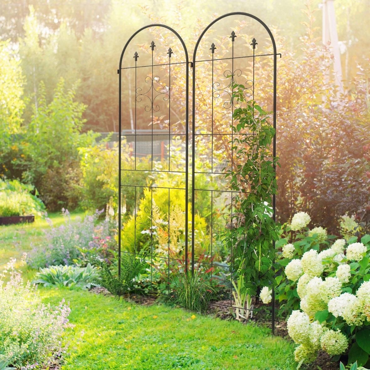 Rankgitter 2er Set Rankhilfe Spalier Rosenbogen Gartenbogen