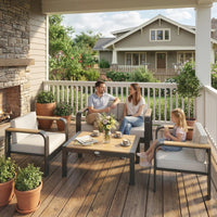 Gartenmöbelset Sitzgruppe 2er Sofa 2 Sessel Beistelltisch