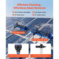 Solarpanel Reinigungsset Teleskop Bürste 10m mit Wasserdurchlauf Reinigung
