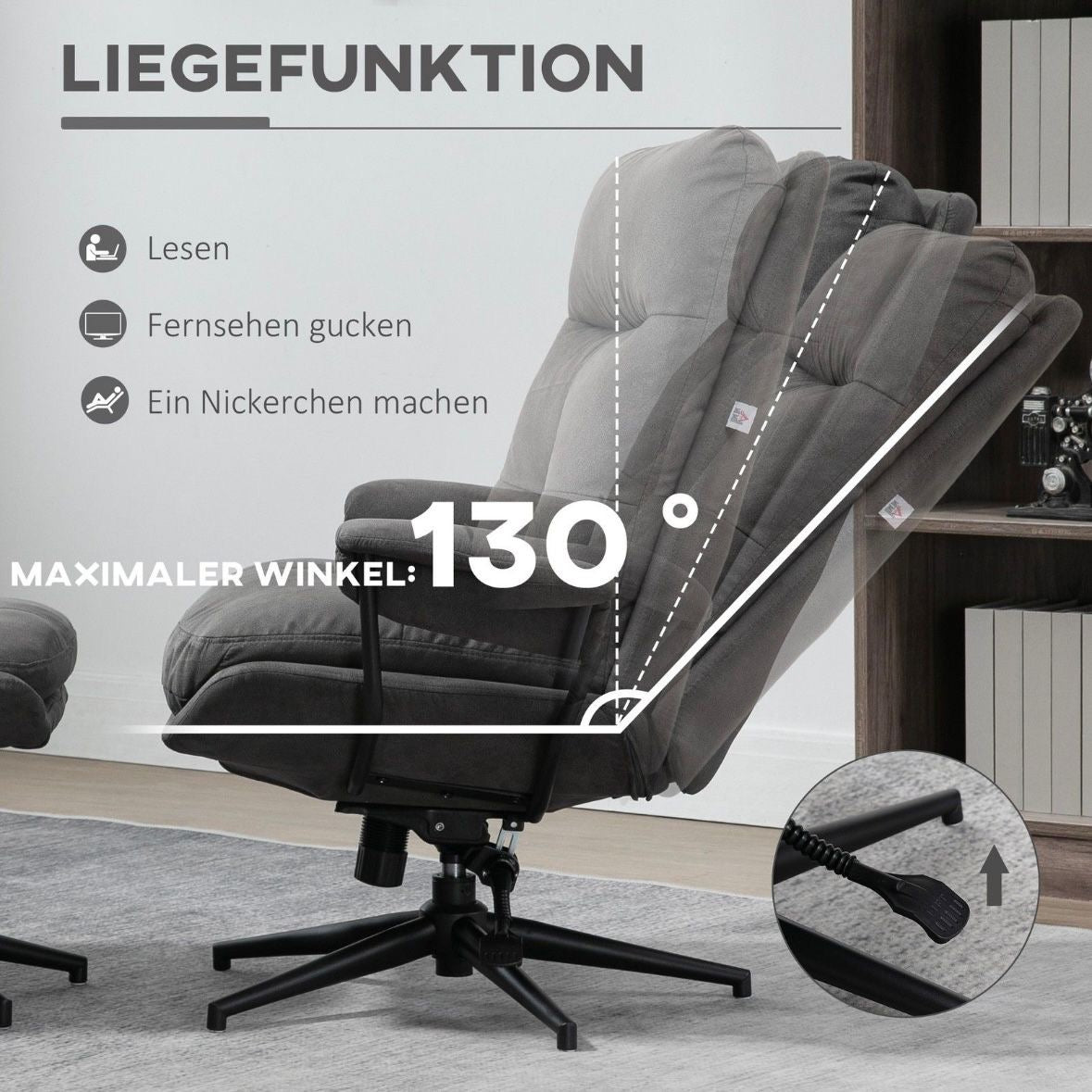 Relaxsessel Hocker Drehbarer Fuß