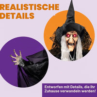 Halloween Animierte Sprechende Hexendeko 119,4cm