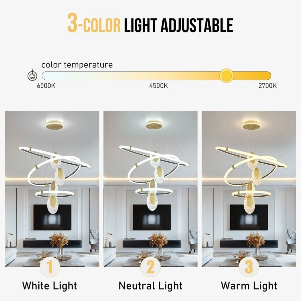 LED Kronleuchter Deckenlampe Hängelampe Ring Pendelleuchte Einstellbar
