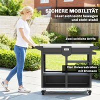 Grillwagen Grilltisch Arbeitsfläche Schrank Grill Outdoor