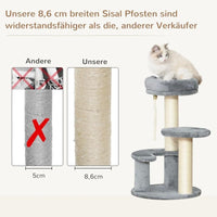Katzenbaum Kratzbaum Kletterbaum Spielbaum Sisalsäule 65cm Grau