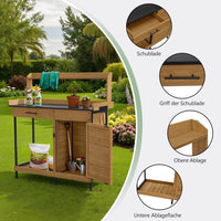Pflanztisch Schublade Gärtnertisch Gartenschrank Tisch Schrank