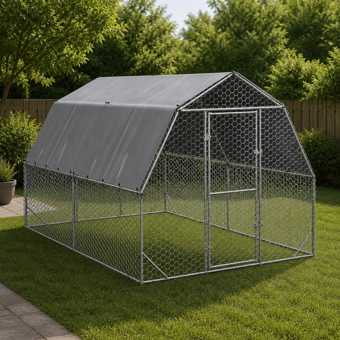 Hühnerkäfig Voliere Hühnerstall Gehege Outdoor 2,5×4×2,25m