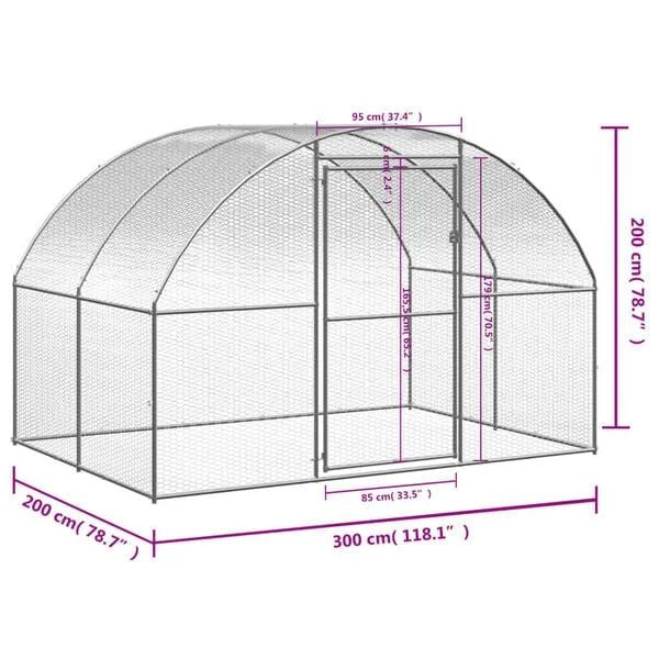 3x2x2m Hühnerstall Stall Hühnergehege Voliere