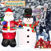 Aufblasbare Weihnachtsdekoration 150cm Weihnachtsmann Schneemann LED
