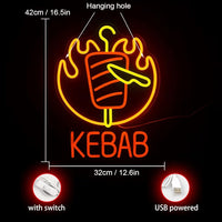 LED Neon Schild Kebab Döner Imbiss Neonlicht USB Zimmer