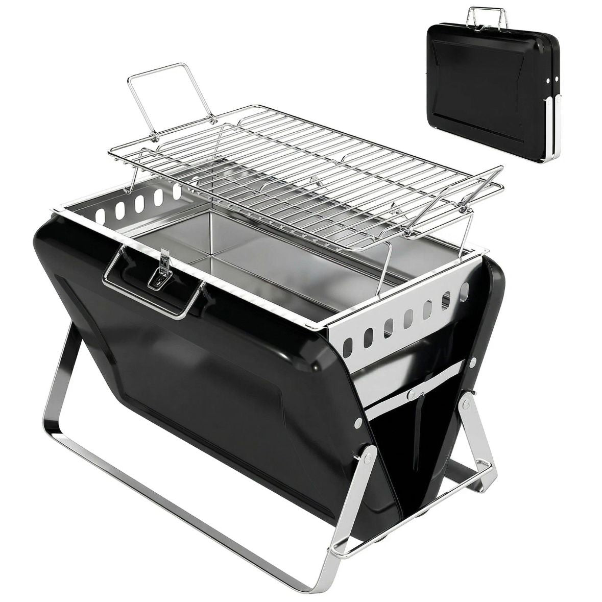 Tragbarer Holzkohlegrill Kofferdesign Grill Kohlegrill BBQ