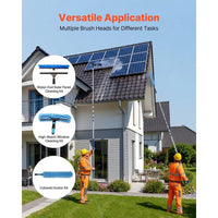 Solarpanel Reinigungsset Teleskop Bürste 10m mit Wasserdurchlauf Reinigung