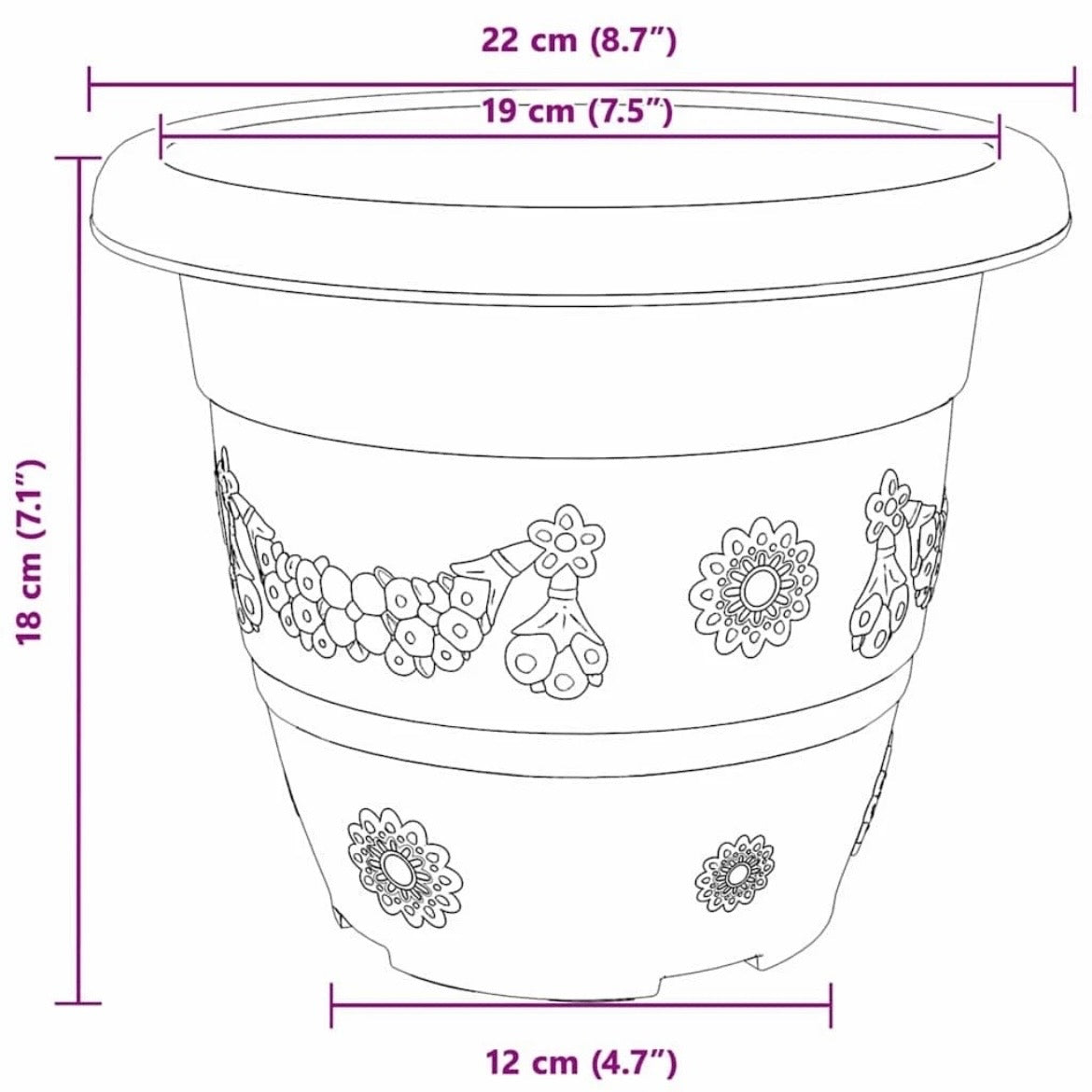 6x Pflanztopf Set Kunststoff Blumentopf Balkon Gartentopf Garten Topf