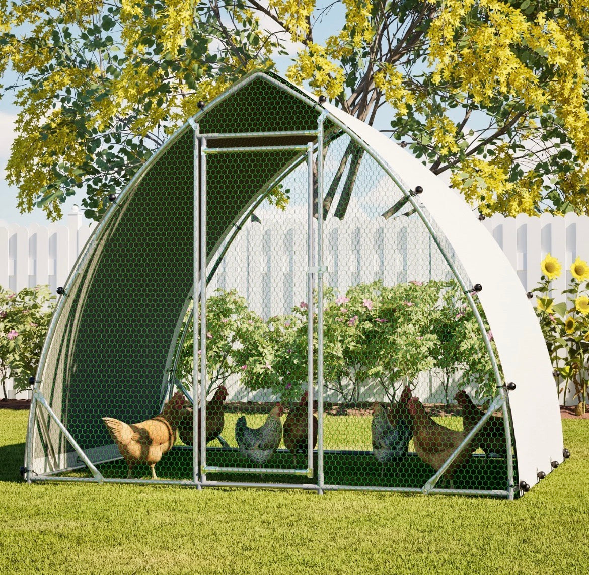 Kleintierstall 252×192×204cm Freilaufgehege Kleintiergehege Hühnerkäfig