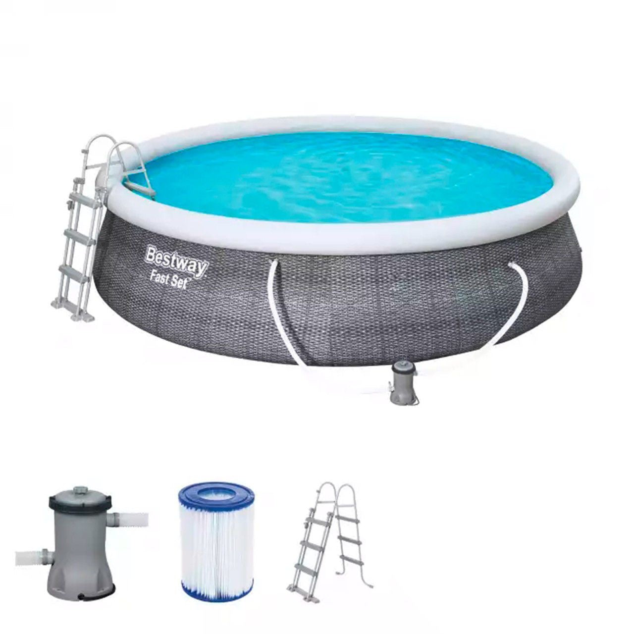 Garten Pool Set komplett Swimmingpool Schwimmbad Planschbecken 457x107cm