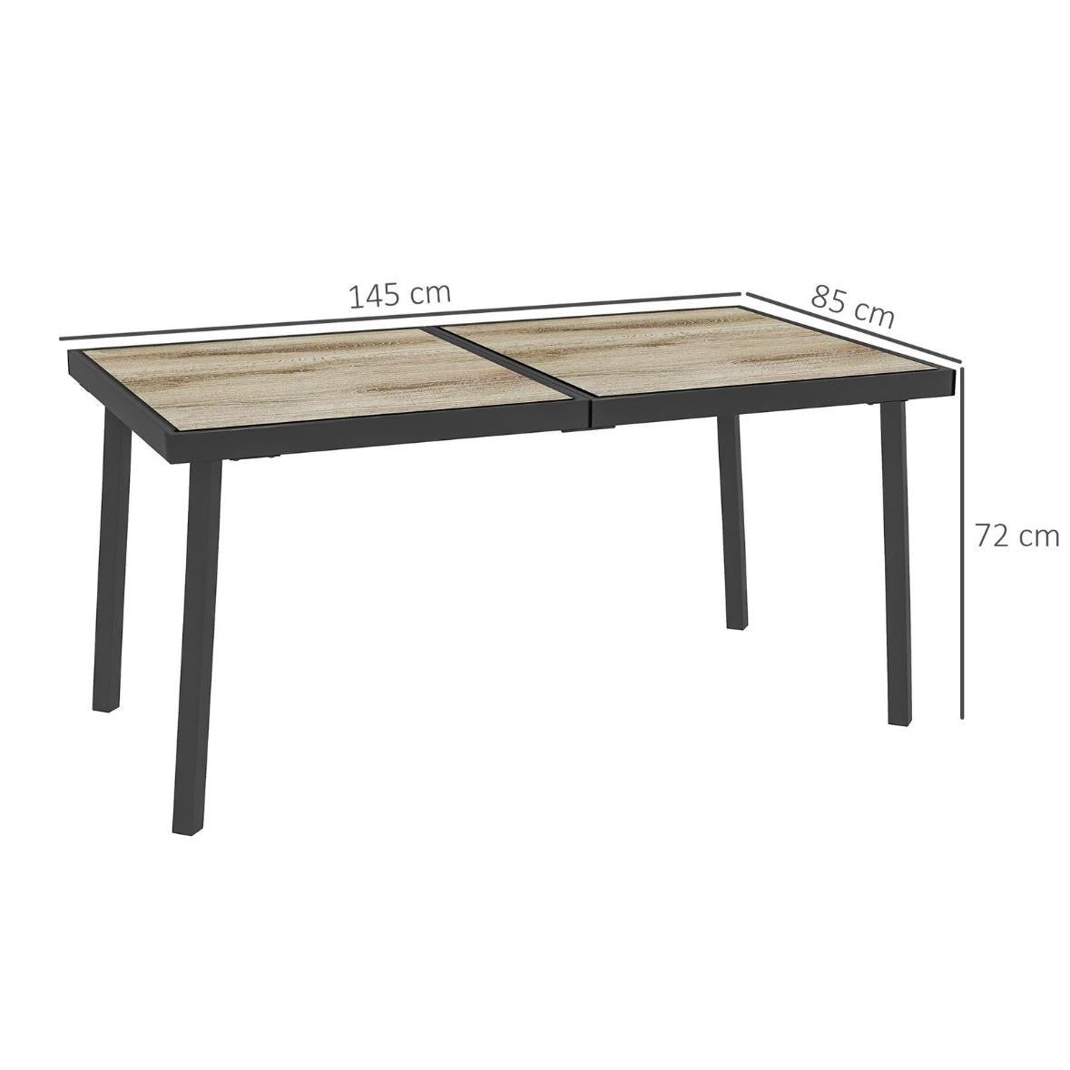 Gartentisch 6 Personen Holzoptik