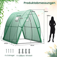 Gewächshaus Gartenhaus Treibhaus Foliengewächshaus 181x181x200cm Garten