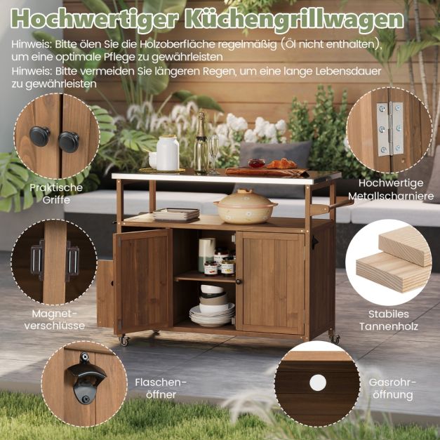 Grillwagen Grilltisch Grillschrank Outdoor Grill