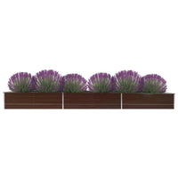 Hochbeet Braun Verzinkter Stahl Gartenbeet Pflanzkübel 480x80x45cm
