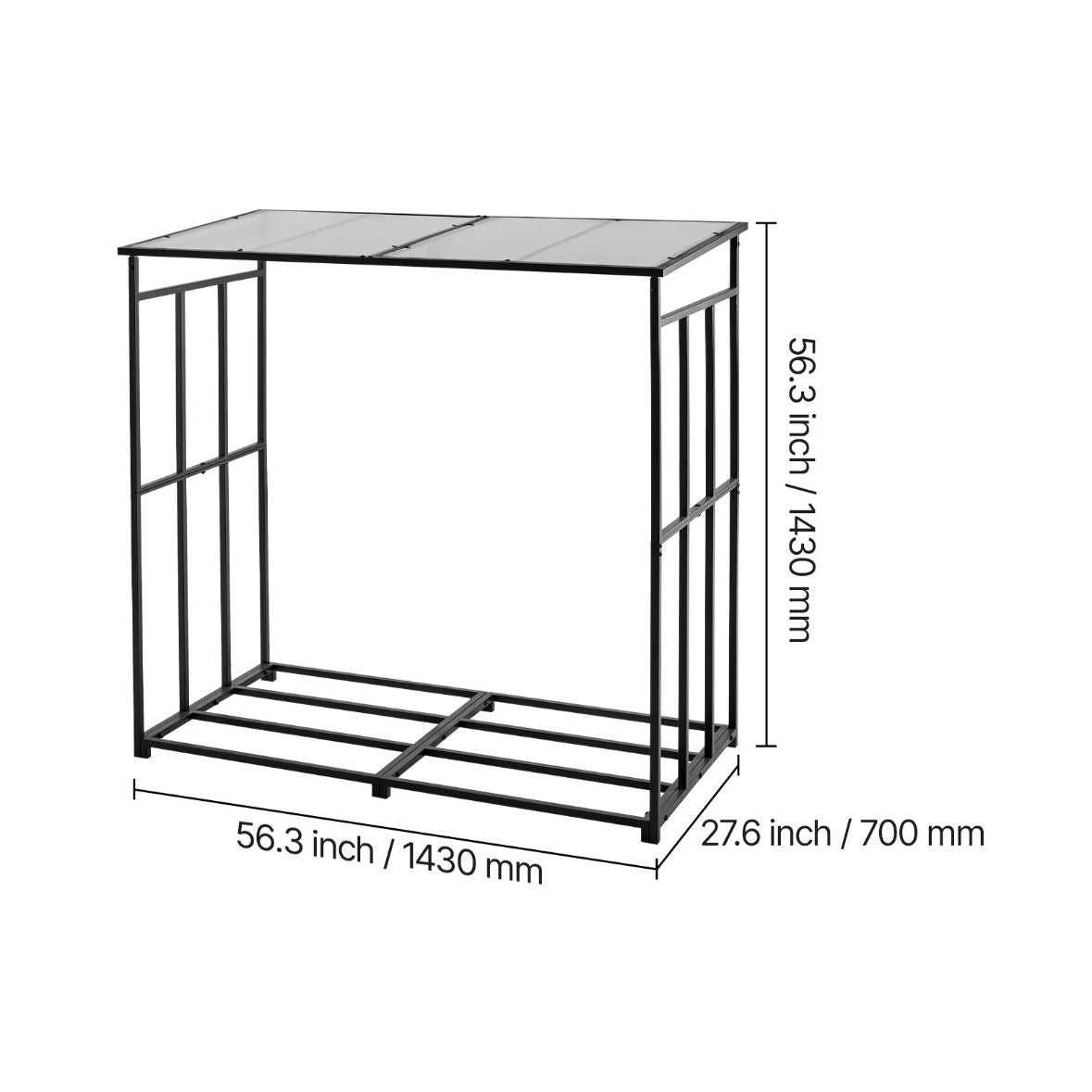 Kaminholzregal Metall 300kg Holzlager Feuerholzständer Kaminregal