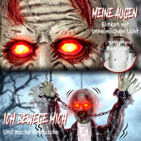 Halloween Hängende Zombie Deko Dekoration Sound LED-Augen 110cm