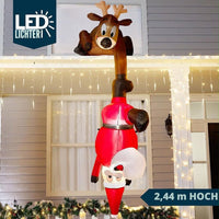 240cm Aufblasbare LED Weihnachtsdekoration Rentier Weihnachtsmann