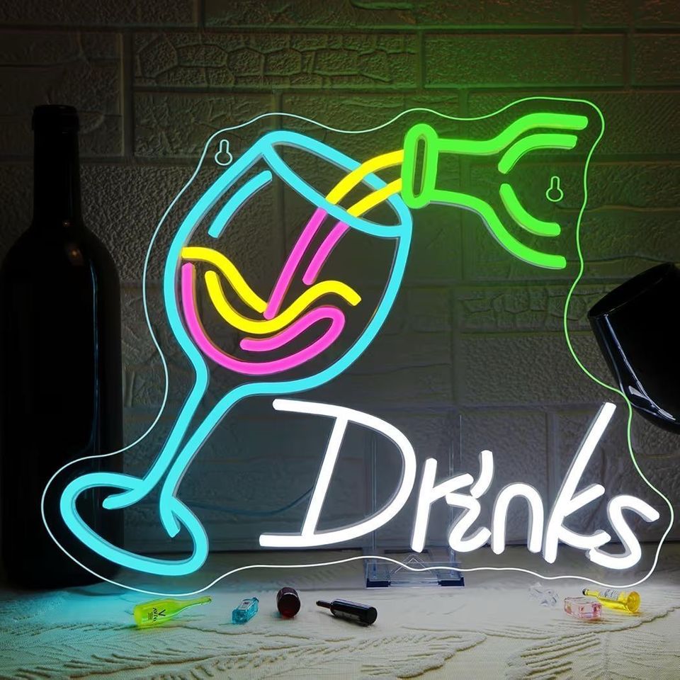LED Neon Schild Drinks Cocktail Bar Neonlicht USB Club
